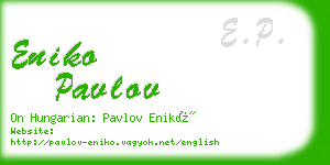 eniko pavlov business card